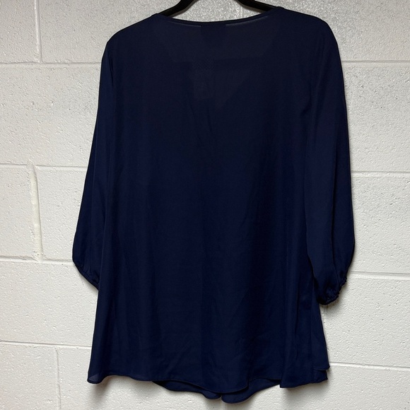 City Chic Deep Blue Blouse with Zipper Detail - Picture 12 of 12